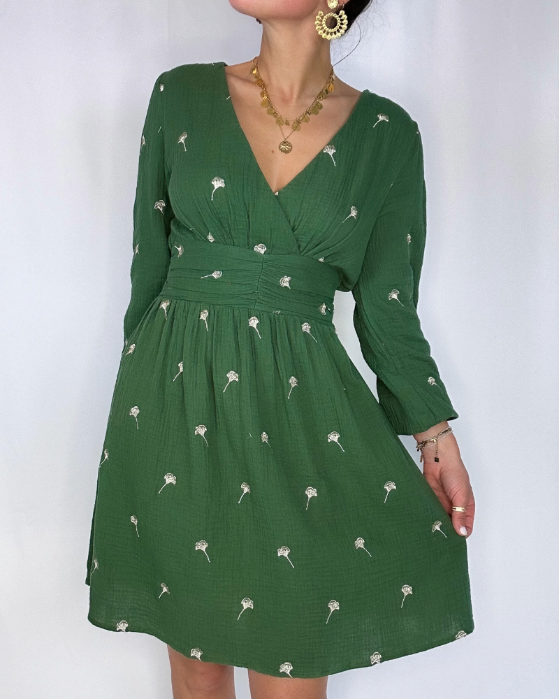 Robe Enid vert sapin Les Simones