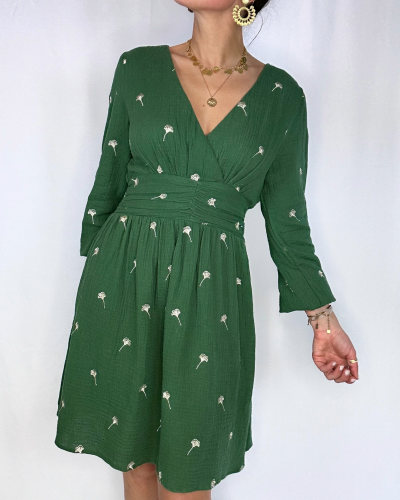 Robe Enid vert sapin Les Simones