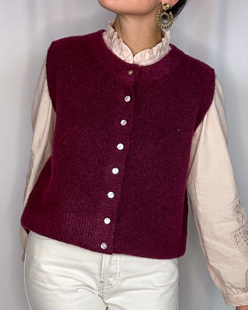 Gilet Henri bordeaux Les Simones