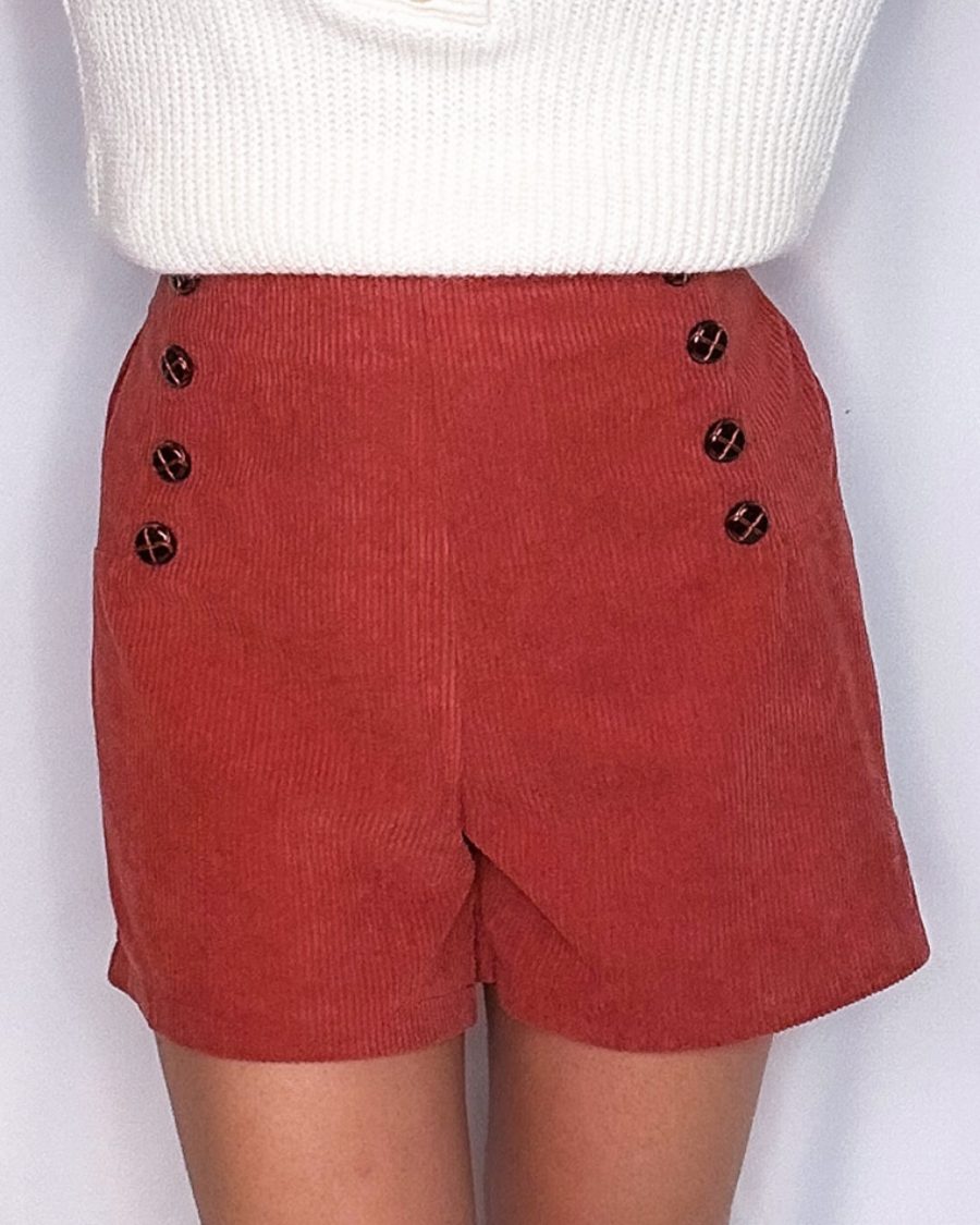 Short Gatien velours rouille Les Simones