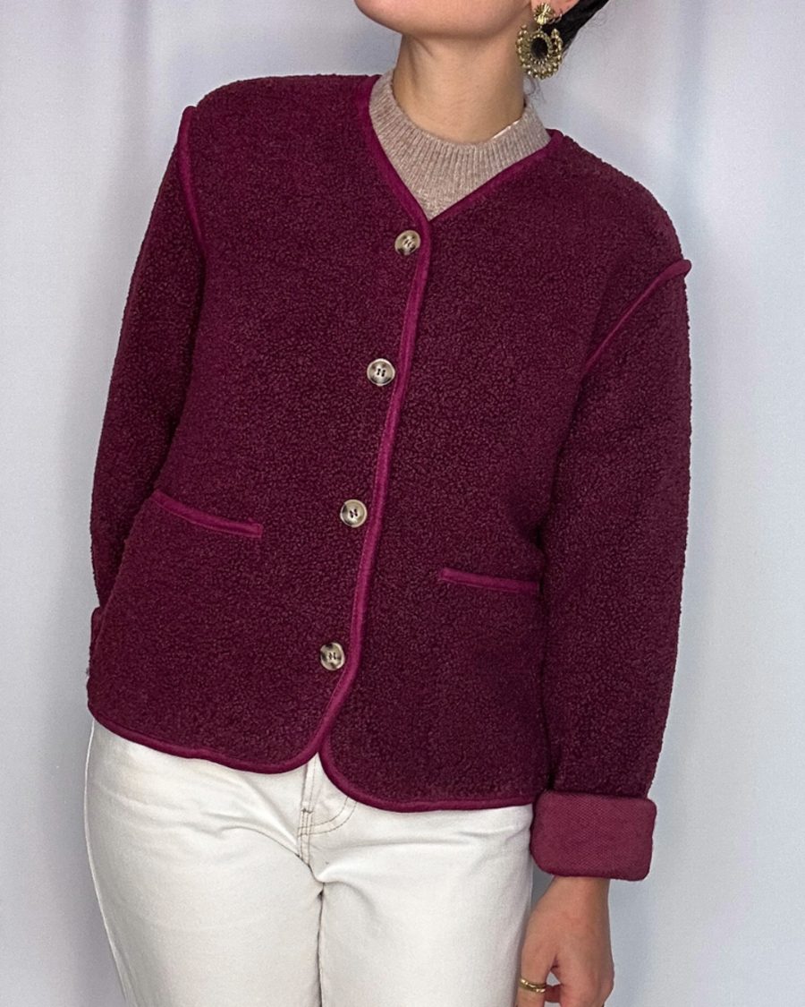 Veste Annabelle mouton bordeaux Les Simones