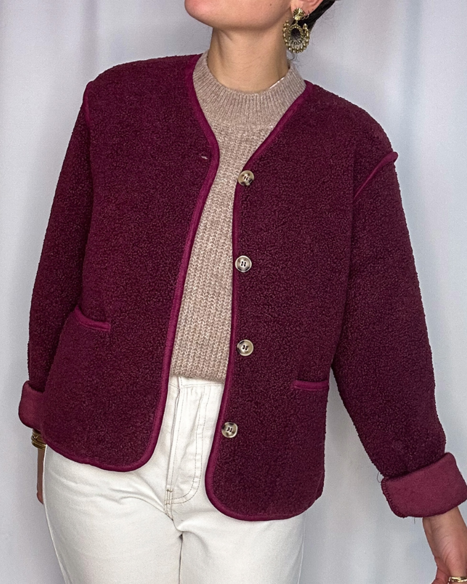 Veste Annabelle mouton bordeaux Les Simones