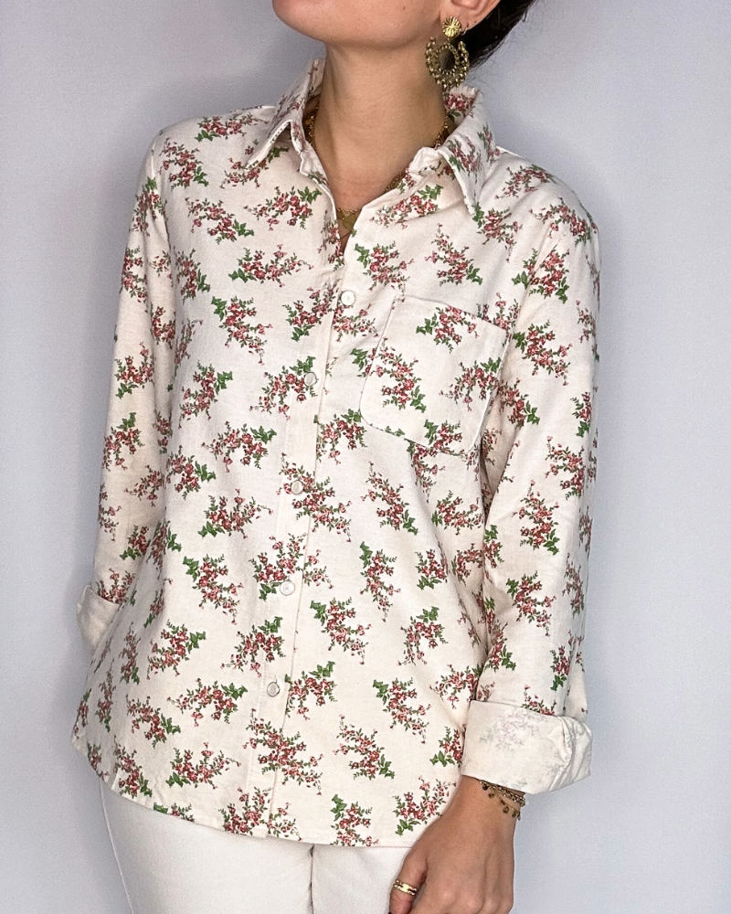 Chemise Annie fleurs roses Les Simones