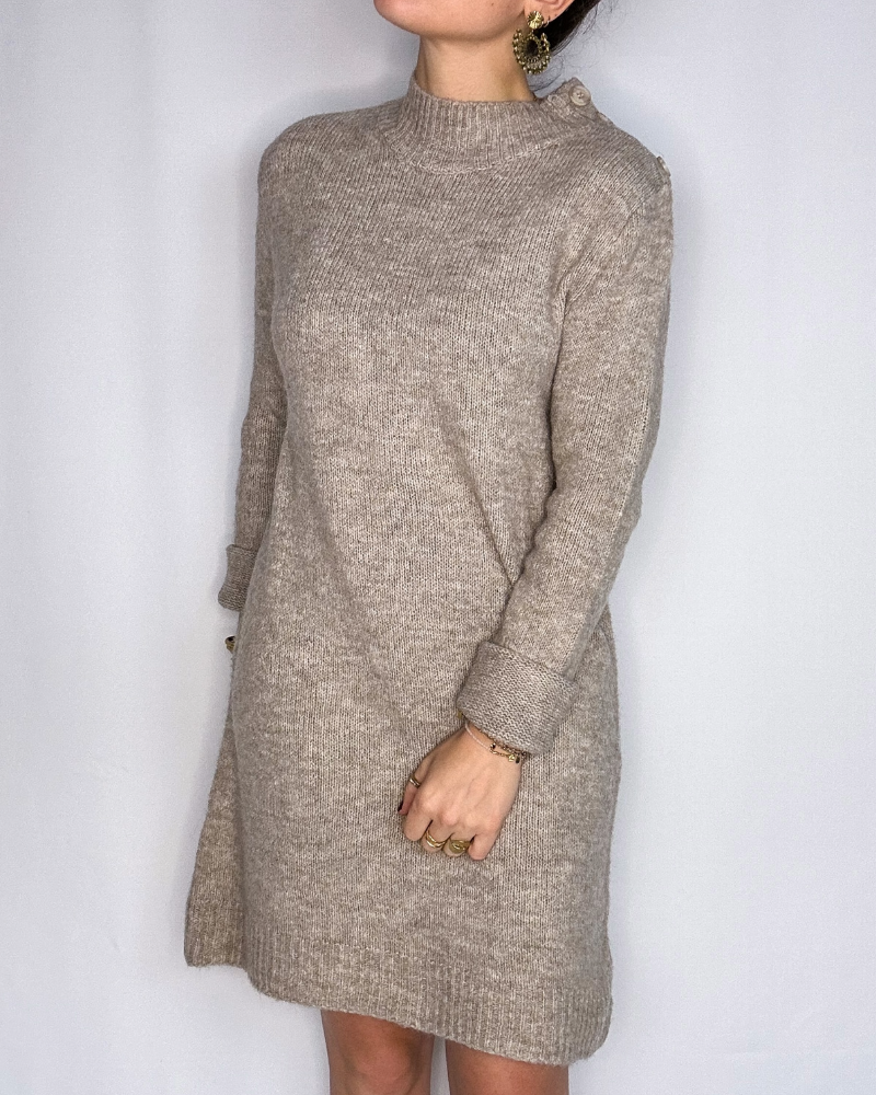 Robe pull taupe Hortense Les Simones