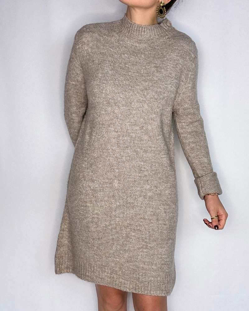 Robe pull taupe Hortense Les Simones